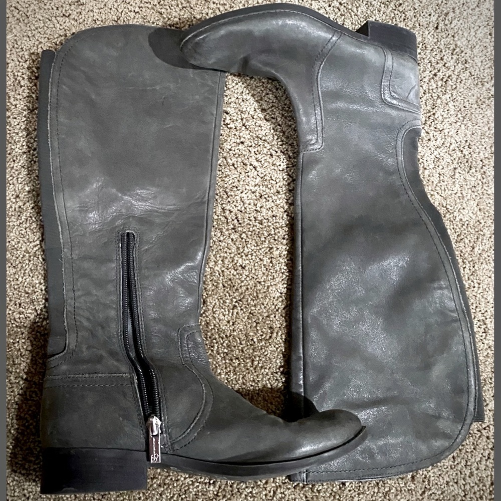 Jessica Simpson Gray Leather Boots 7.5M